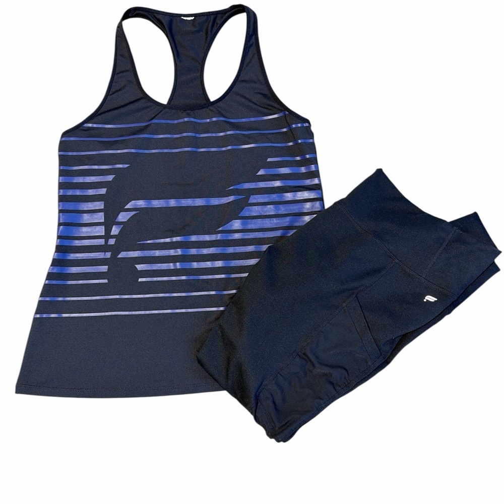 Fabletics Navy Blue Athletic Tank and Leggings Black Size S